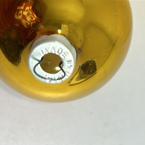 Vintage Noelle 9 Gold Glass Ball Christmas Ornaments USA Holiday W Box READ - Picture 3 of 7